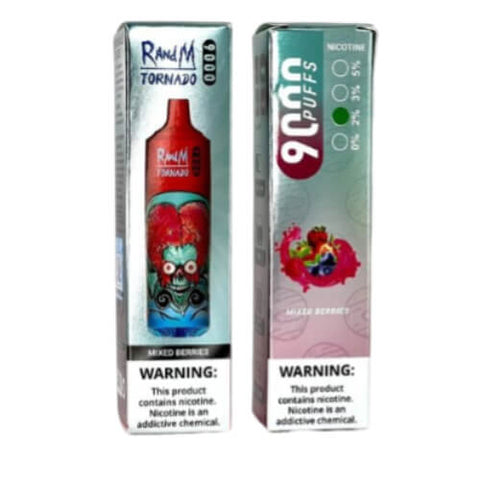 R&M 9000 Disposable Vape Pod Device Pack of 5 - Eliquid Base-Mixed Berries
