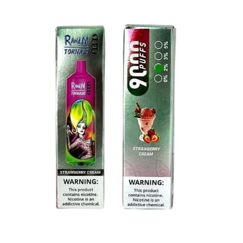 R&M Tornado  9000 Disposable Vape  Device -Strawberry Cream