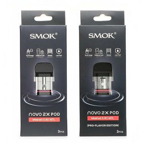 Smok Novo 2x Replacement Pod - Pack of 3 - Eliquid Base-Meshed MTL 0.6ohm
