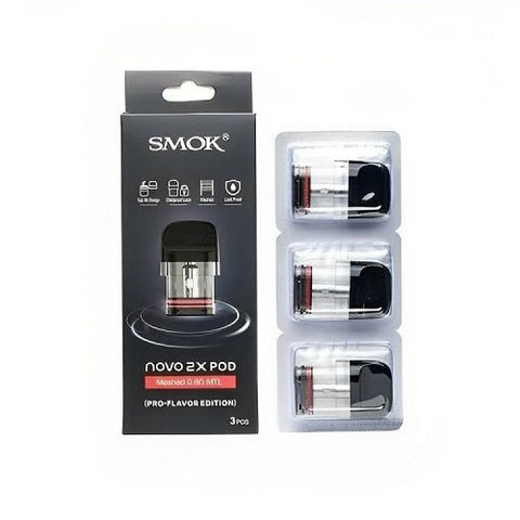 Smok Novo 2x Replacement Pod - Pack of 3 - Eliquid Base-Meshed MTL 0.8ohm