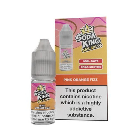 Soda King Bar Salts 10ml Nic Salt - Pack of 10 - Eliquid Base-Pink Orange Fizz
