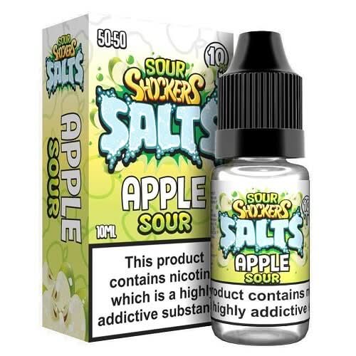 Sour Shockers Nic Salt 10ml E-Liquid - Pack of 5 -Apple Sour