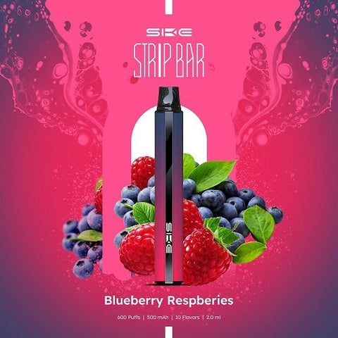 Strip Bar 600 Puff Disposable Device | 20mg - Eliquid Base-Blueberry Raspberries