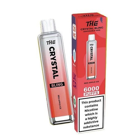 The Crystal Bling 6000 Puffs Disposable Device - 20MG - Eliquid Base-Red Apple Ice
