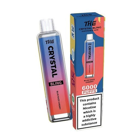 The Crystal Bling 6000 Puffs Disposable Device - 20MG - Eliquid Base-Blue Razz Cherry