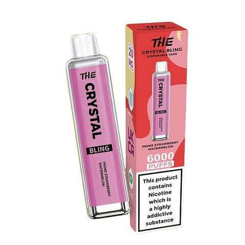 The Crystal Bling 6000 Puffs Disposable Device - 20MG - Eliquid Base-Prime Strawberry Watermelon
