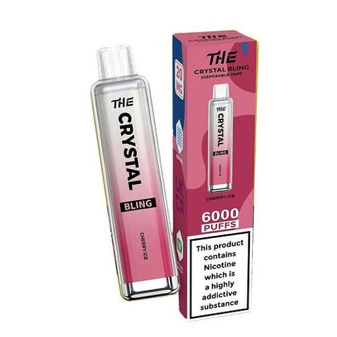 The Crystal Bling 6000 Puffs Disposable Device - 20MG - Eliquid Base-Cherry ice