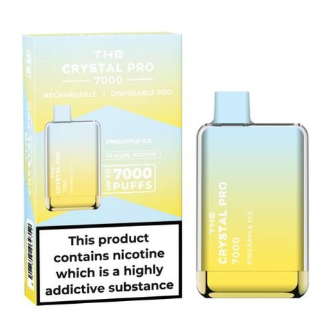 The Crystal Pro 7000 Disposable Vape Device - 20mg - Eliquid Base-Pineapple Ice