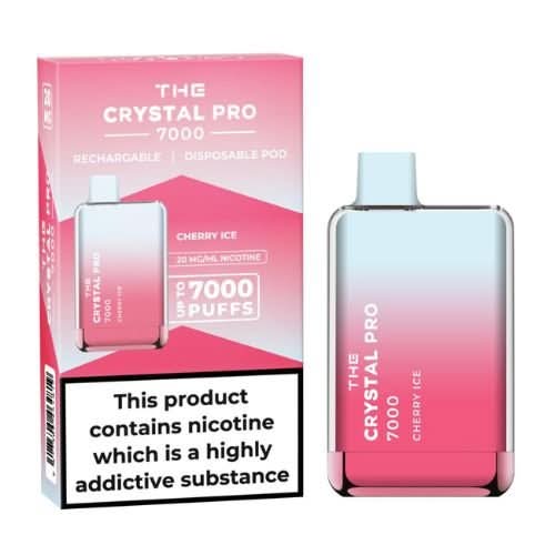 The Crystal Pro 7000 Disposable Vape Device -Cherry Ice