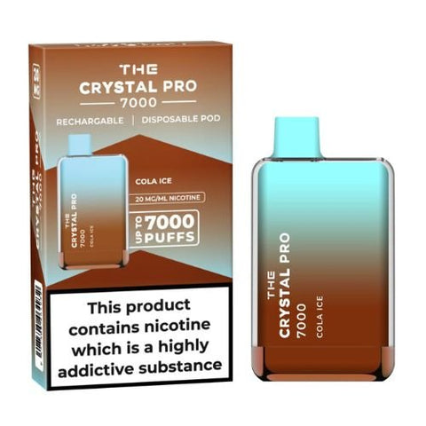 The Crystal Pro 7000 Disposable Vape Device - 20mg - Eliquid Base-Cola Ice