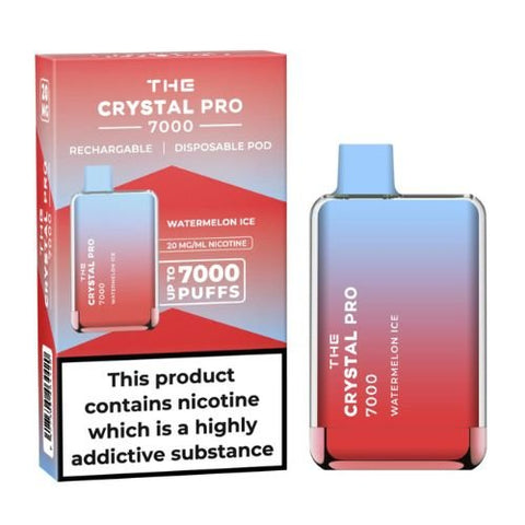 The Crystal Pro 7000 Disposable Vape Device - 20mg - Eliquid Base-Watermelon Ice