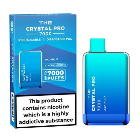 The Crystal Pro 7000 Disposable Vape Device - 20mg - Eliquid Base-Mad Blue
