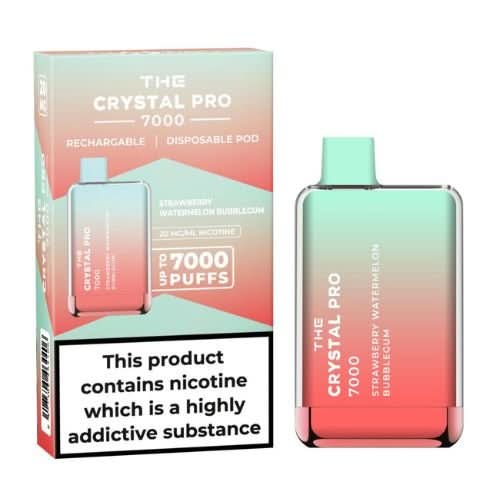 The Crystal Pro 7000 Disposable Vape Device -Strawberry Watermelon Bubblegum