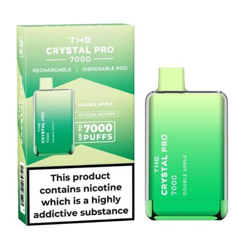 The Crystal Pro 7000 Disposable Vape Device 20mg - Pack of 3 - Eliquid Base-Double Apple