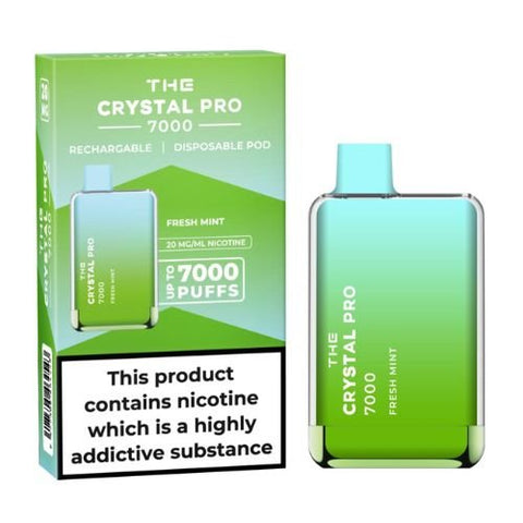 The Crystal Pro 7000 Disposable Vape Device 20mg - Pack of 3 - Eliquid Base-Fresh Mint