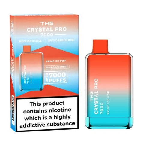 The Crystal Pro 7000 Disposable Vape Device 20mg - Pack of 3 - Eliquid Base-Prime Ice Pop