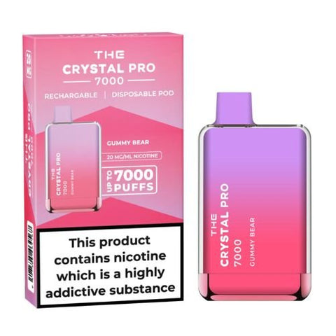 The Crystal Pro 7000 Disposable Vape Device 20mg - Pack of 3 - Eliquid Base-Gummy Bear