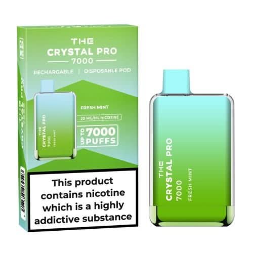 The Crystal Pro 7000 Disposable Vape Device -Fresh Mint