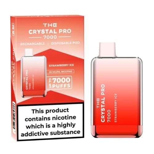 The Crystal Pro 7000 Disposable Vape Device -Strawberry Ice
