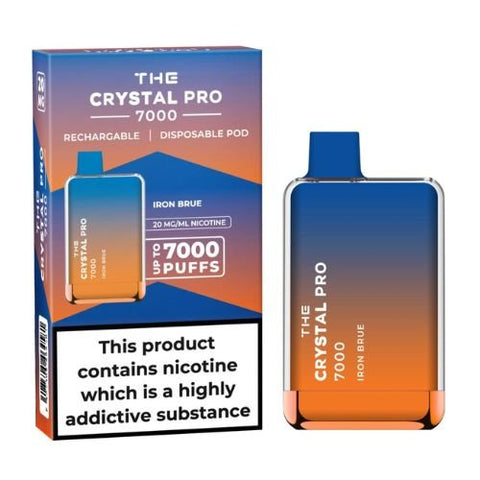The Crystal Pro 7000 Disposable Vape Device - Box of 10 - Eliquid Base-Iron Brue