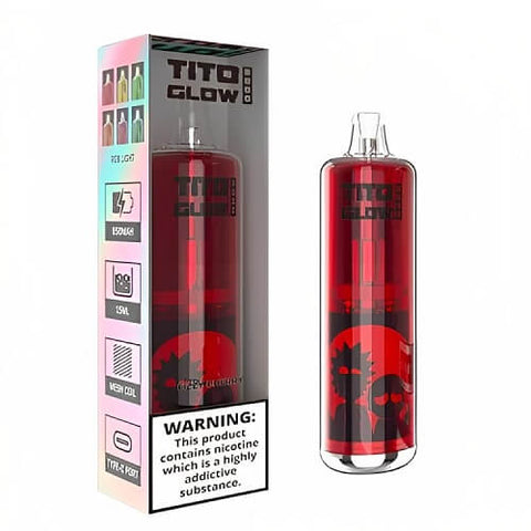 Titi Glow 8000 Disposable vape pod devive - 20MG - Eliquid Base-Fizzy Cherry