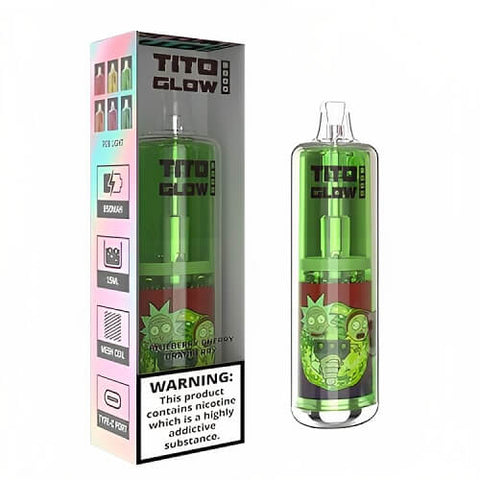 Titi Glow 8000 Disposable vape pod devive - 20MG - Eliquid Base-Blueberry Cherry Cranberry