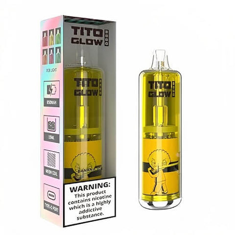 Titi Glow 8000 Disposable vape pod devive - 20MG - Eliquid Base-Banana Ice