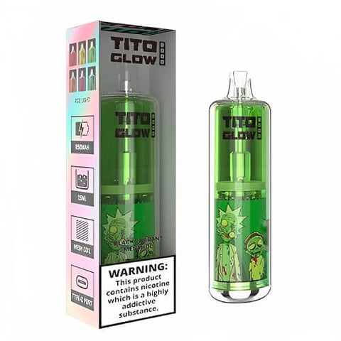 Titi Glow 8000 Disposable vape pod devive - 20MG - Eliquid Base-Blackcurrant Menthol
