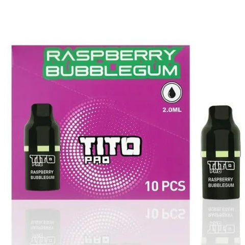 TiTo Pro Pre-filled Replacement Pods - Eliquid Base-Raspberry Bubblegum