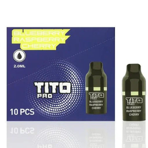 TiTo Pro Pre-filled Replacement Pods - Eliquid Base-Blueberry Raspberry Cherry