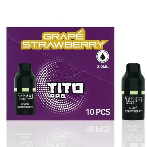 TiTo Pro Pre-filled Replacement Pods - Eliquid Base-Grape Strawberry