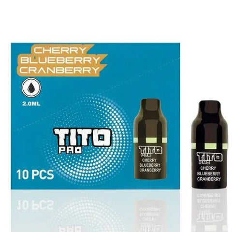 TiTo Pro Pre-filled Replacement Pods - Eliquid Base-Cherry Blueberry Cranberry