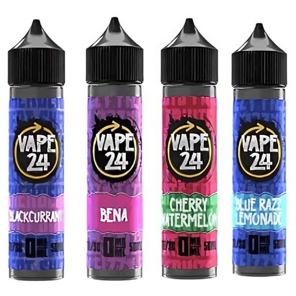 Vape 24 Shortfill 50ml E-Liquid - Free UK delivery Over 25  Eliquid Base