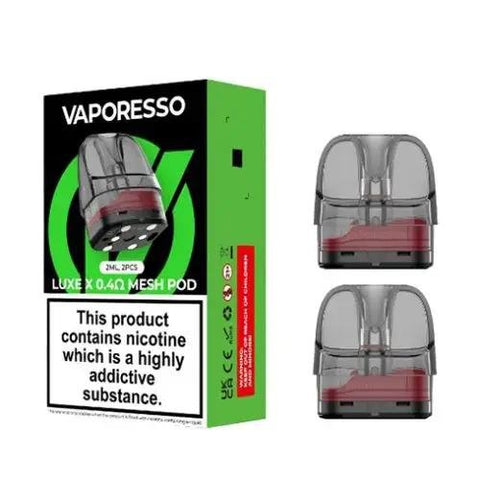 Vaporesso Luxe X Replacement Pods 2ml - Pack Of 2 - Eliquid Base-0.4 Ohm