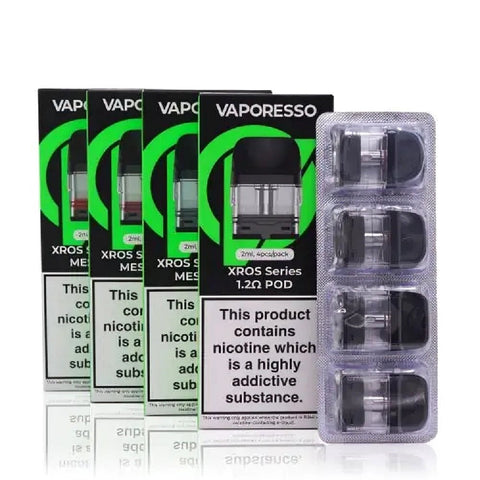 Vaporesso XROS Replacement Pod - Pack of 4 - Eliquid Base-Mesh 0.6 Ohm