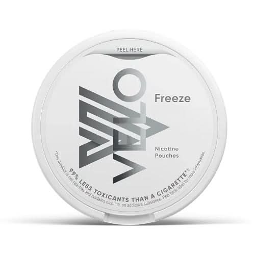 Velo Nicotine Pouches Freeze in a round can, delivering an ultra-cool menthol experience with smooth nicotine in a clean, tobacco-free pouch.