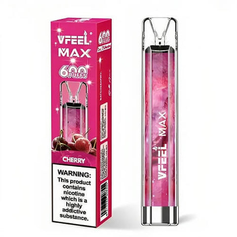 Vfeel Max 600 Puff Disposable Vape Pod Device - 20MG - Eliquid Base-Cherry