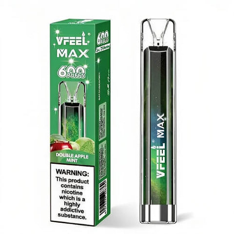 Vfeel Max 600 Puff Disposable Vape Pod Device - 20MG - Eliquid Base-Double Apple Mint