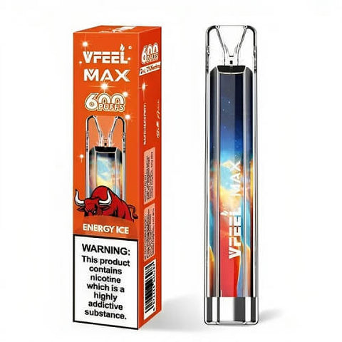 Vfeel Max 600 Puff Disposable Vape Pod Device - 20MG - Eliquid Base-Energy Ice