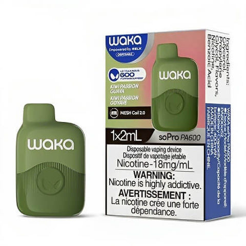 Waka soPro PA600 Disposable Vape Pod Device - 20MG - Eliquid Base-Kiwi Passion Guava