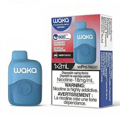 Waka soPro PA600 Disposable Vape Pod Device - 20MG - Eliquid Base-Blueberry Raspberry