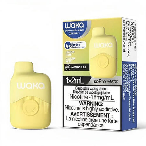Waka soPro PA600 Disposable Vape Pod Device - 20MG - Eliquid Base-Lemon Lime