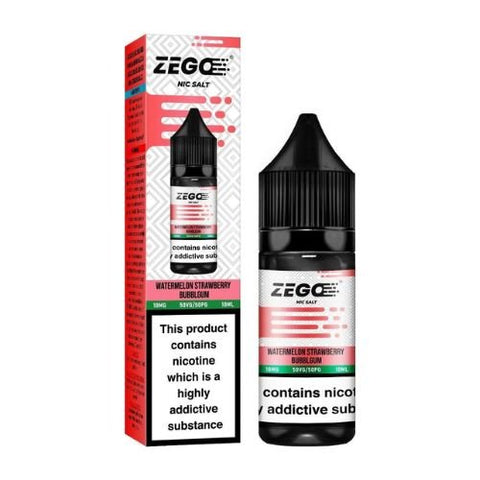 Zego Nic Salt 10ml E-Liquid Pack of 10 - Eliquid Base-Watermelon Strawberry Bubblegum