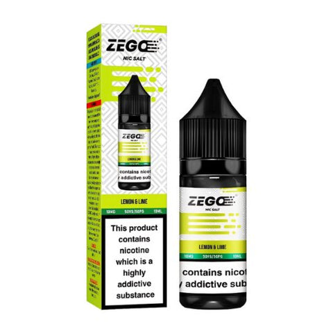 Zego Nic Salt 10ml E-Liquid Pack of 10 - Eliquid Base-Lemon & Lime