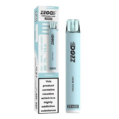 Zego Ze600 Disposable Vape Pod Device - 20MG - Eliquid Base-Fresh Mint