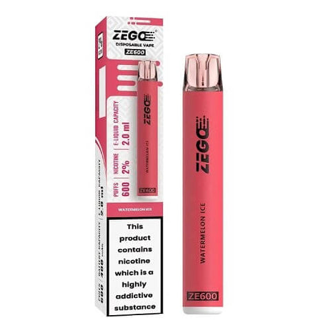 Zego Ze600 Disposable Vape Pod Device - 20MG - Eliquid Base-Watermelon Ice