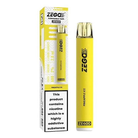Zego Ze600 Disposable Vape Pod Device - 20MG - Eliquid Base-Pineapple Ice