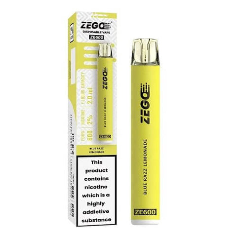 Zego Ze600 Disposable Vape Pod Device - 20MG - Eliquid Base-Blue Razz Lemonade