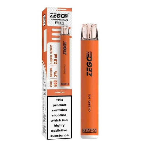Zego Ze600 Disposable Vape Pod Device - 20MG - Eliquid Base-Cherry Ice