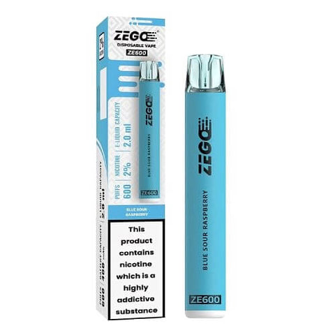 Zego Ze600 Disposable Vape Pod Device - 20MG - Eliquid Base-Blue Sour Raspberry